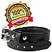 Logical Leather Padded Dog Collar - Best Full Grain Heavy Duty Genuine Leather Collar - Black - Large