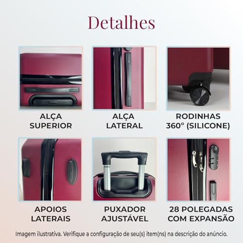 Kit 4 Malas/Frasqueiras De Viagem Bordo E Despacho M2 (Prata)
