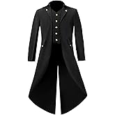 Men's Steampunk Gothic Tailcoat Jacket Plague Doctor Costume Vintage Frock Coat Cosplay Uniform Halloween Costume