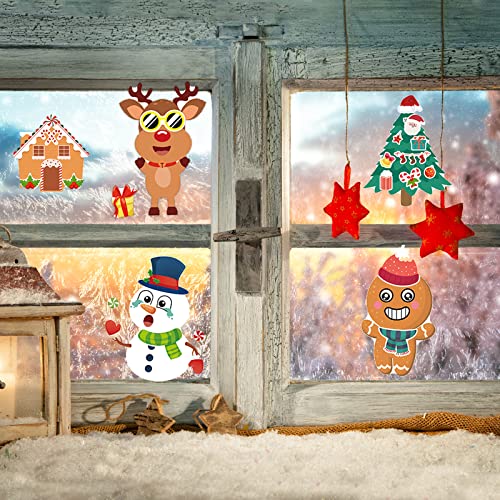 Christmas Make Your Own Stickers, 32 Sheets Christmas Make a Face Stickers, Kids Arts Crafts Xmas DIY Sticker for Christmas Holiday Winter DIY Crafts Party Favor