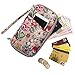Women Passport Holder Vintage, Yeiotsy Floral Travel Passport Wallet Document Holder Card Holder for Women (Khaki)