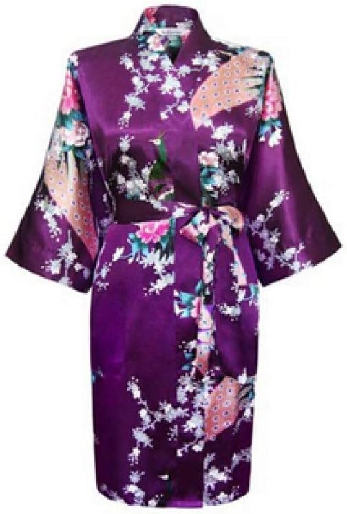 YPDM Nachthemd Grau Satin Langen Bademantel Frauen Hochzeit Braut