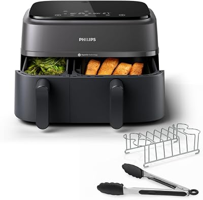 Philips Dual Basket Airfryer 3000 Series 9L with Breakfast Kit NA350/03