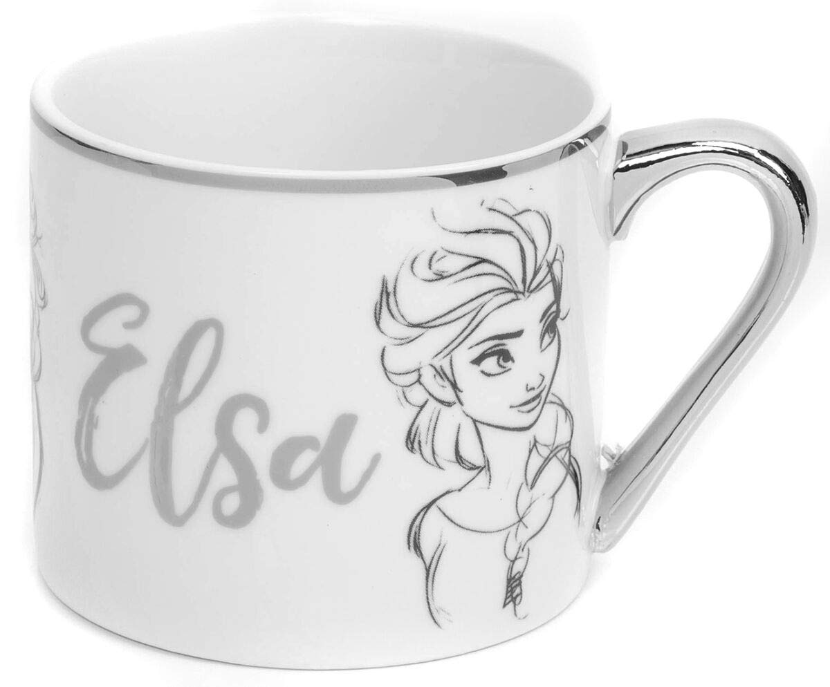 Frozen Elsa Unisex Cup White/Silver, Ceramics,