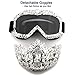 SPOSUNE Motorcycle Goggles Detachable Face Mask, ATV Dirt Bike Paintball Goggle Anti-Scratch UV400 Eyewear for Men Women