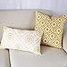 Slow Cow Embroidery Decor Decorative Throw Pillow Covers Yellow Cushion Covers Pillow Cases for Couch Sofa Bedroom 18x18 Inches, Set of 2