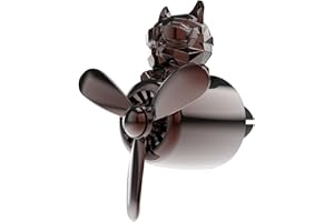 MYMM Car fragrance diffuser pilot car air outlet fragrance diffuser cartoon rotating fan leaf car perfume cute cartoon shape car perfume air freshener with 2 fragrances (black dog)