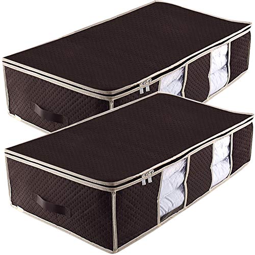 Shallow Storage Containers. Homz Plastic Underbed Storage, Stackable Storage Bins with Blue