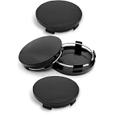 CouTunp 4PCS Car Wheel Center Caps, 60MM/2.36In OD 56MM/2.2In ID Center Hub Cover, ABS Snap-in Vehicle Rim Hub Caps, Rustproof Dustproof Center Cap for Rims, Universal Wheel Hub Decoration (Black)