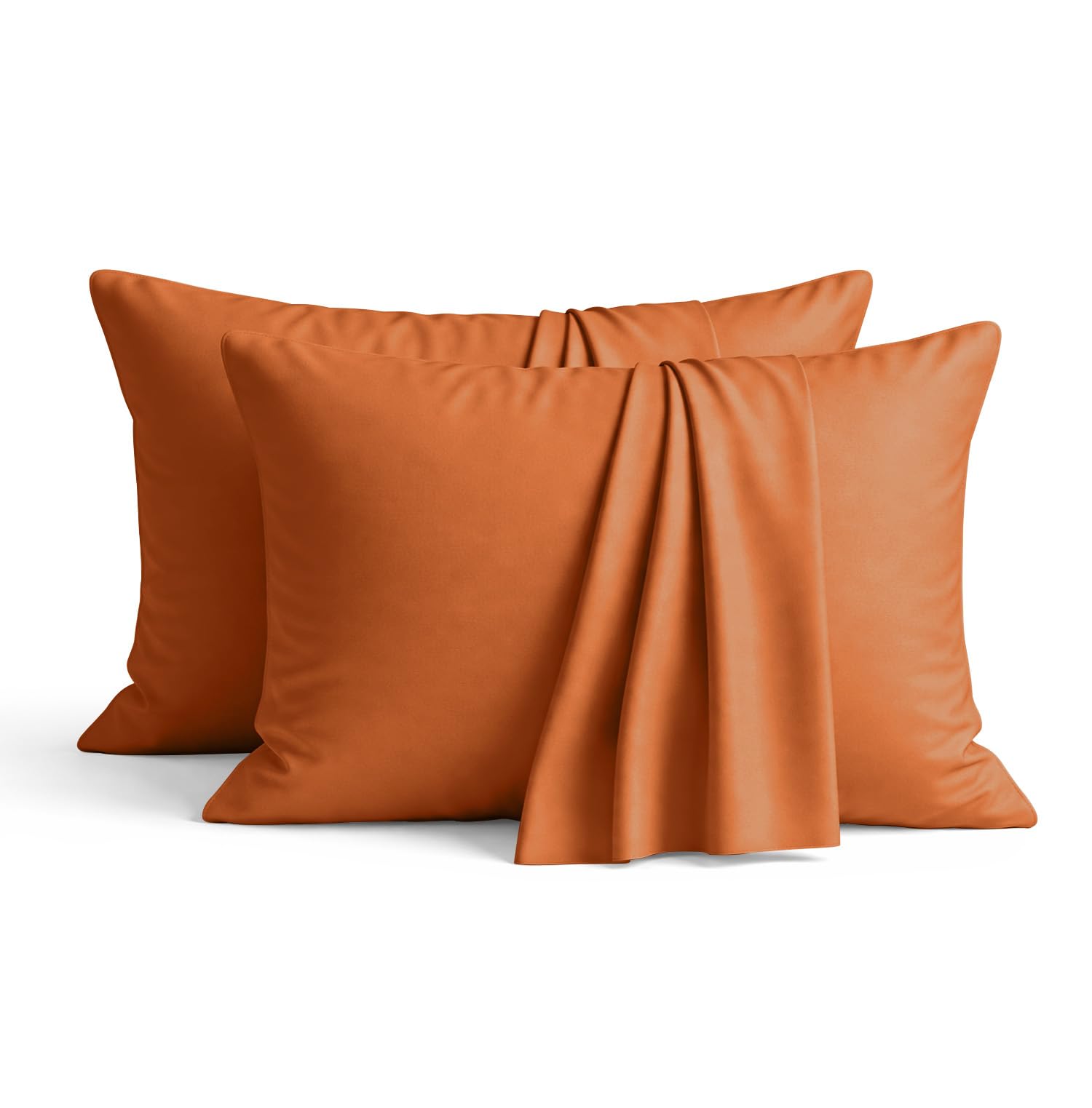 AMEHA 100% Brushed Microfiber Rust Pillow Cases 2 Pack (Pillows Not Included), Super Soft Standard Pillow Cases | Hotel Quality Pillow Covers, 50x75 cm,