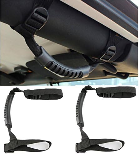 Jenaka 2 X Grab handle grips Grab bar Hand Hold UTV roll cages for Polaris Honda Yamaha Kawasaki UTVs (Black)