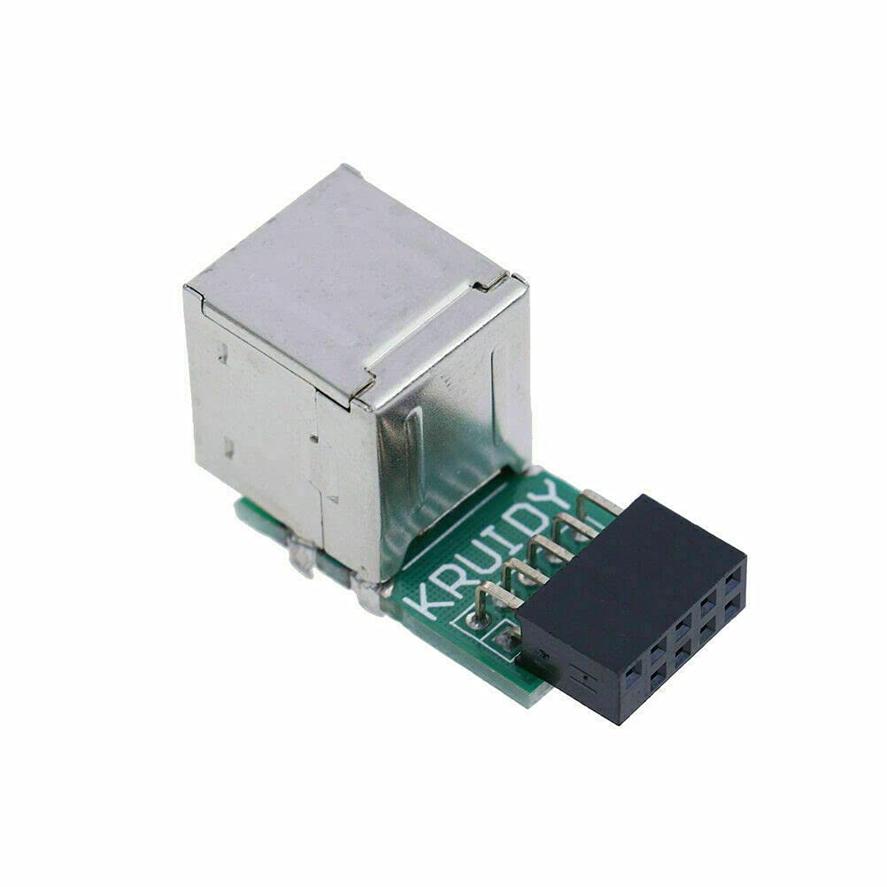 Multibao 9 Pin Motherboard to 2 Ports USB 2.0 Female Internal Header Adapter