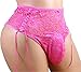 aishani Sissy Pouch Panties Men's Silky Lace Bikini Briefs Underwear Sexy For Men (L, Pink)