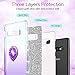 VEGO Galaxy S10 Plus Glitter Gradient Ombre Case with Ring Holder Kickstand for Women Girls Bling Diamond Rhinestone Sparkly Fashion Shiny Cute Protective Case for Galaxy S10 Plus (Teal Purple)