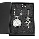 Metal Alchemist Edward Elric Pocket Watch Necklace and Ring