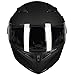 ILM Motorcycle Dual Visor Flip up Modular Full Face Helmet DOT 6 Colors Model 902 (S, Matte Black)