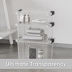 Superio Clear Storage Box with Lid, 14.25 Quart
