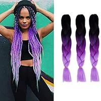 CXYP Ombre Jumbo Braid Hair 24 Inch Synthetic Braiding Hair 3 Pieces Kanekalon Braiding Hair Extensions