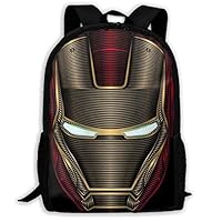 W1nW1n Casual Backpack Iron Man Print Zipper School Bag Travel Daypack Backpack