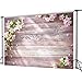 COMOPHOTO Wood Photo Studio Backdrop for Photography 7x5ft Pink Floral Wooden Rustic Spring Photobooth Background Party Decorations Props