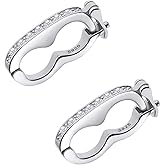 5pcs Adabele Authentic Sterling Silver Twister Hinged Necklace Shortener Enhancer Clasp Cubic Zirconia CZ Tarnish Resistant for 8mm Bead Jewelry Making SS379