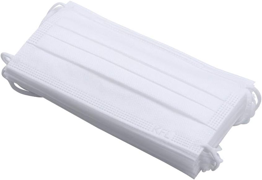 White Disposable Protective Mask 3 Layers Dustproof Facial Protective Cover Masks (10PCS)