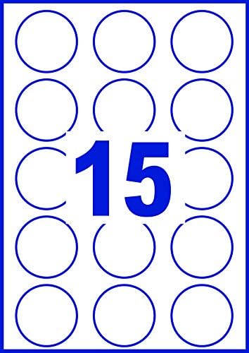 Avery Removable, Printable, Multi Purpose Circle Labels, Multi Surface, diameter 51 mm, White, 15 Labels per Sheet - Image 4