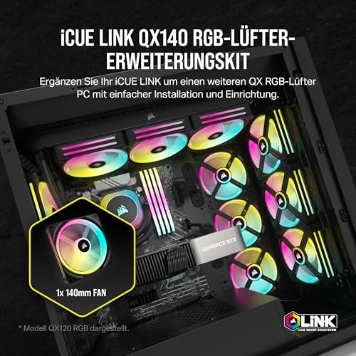 iCUE LINK QX140 RGB 140mm Magnetic Dome RGB Lüfter - Schwarz