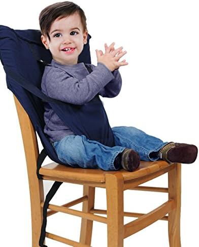 Portable Travel Safety Belt Booster Seat Baby Feeding Chair With Straps (Blue)