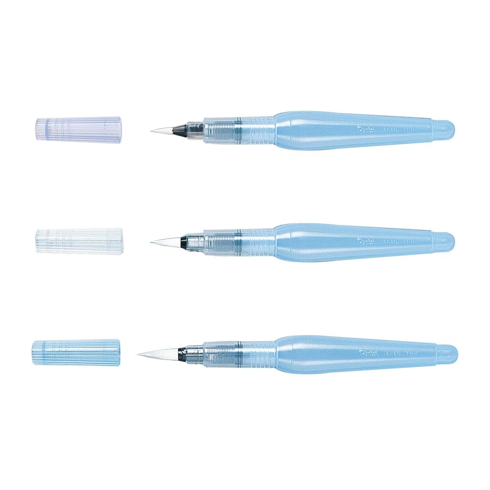 Pentel Aquash Water Brush Pens, Assorted Tips - Pack of 3 (Fine, Medium and Broad)