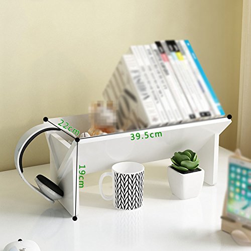 RSDBNHDL Small Bookshelf Creative V-Shaped Desktop Office Student Study Room Document Finishing Storage Rack Wood Composite Board Modern 39.52219Cm,White