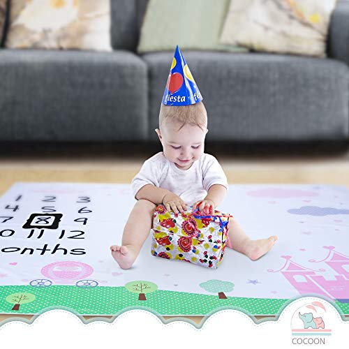 image for Cocoon Kids Princess Baby Monthly Milestone Photo Backdrop for Girls |