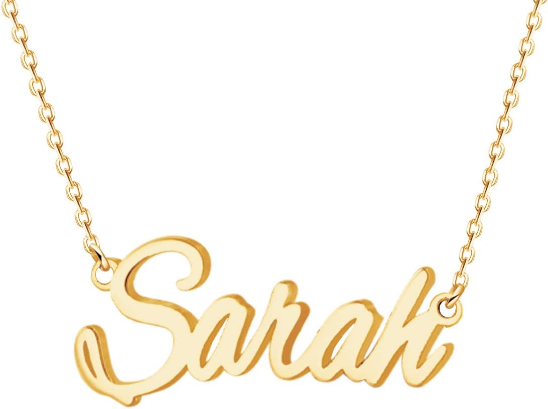 MeMoShe Name Necklace Personalized, Custom Name Necklace, Engraved Name Jewelry, Christmas Gift for Women Girlfriend Mother Lover