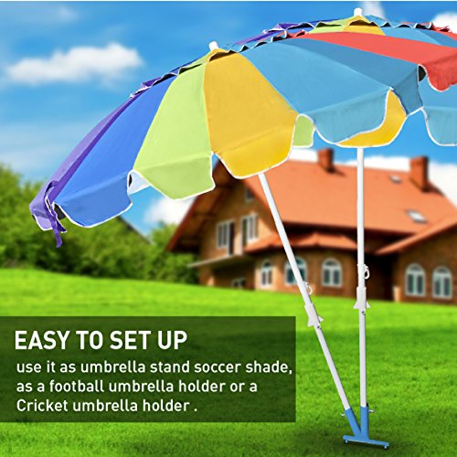 EasyGO Products Umbrella Stand - Sports Dual Umbrella Holder - Fishing Pole Stand - Beach Umbrella Stake, Blue - Thumbnail 6