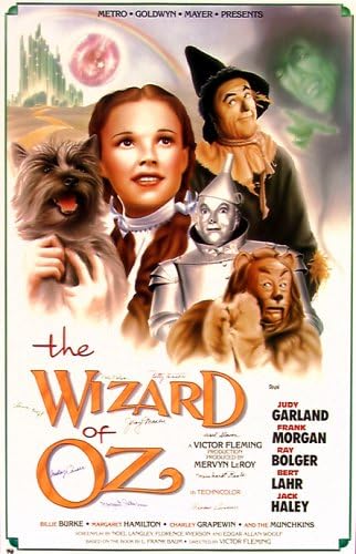 Wizard of Oz Movie Poster Personally Signed by 9 Munchkins (including the Coronor & Lollipop Kid)