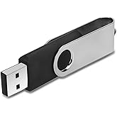 IMEASON Swivel Design 16GB USB Flash Drive with Keychain, USB 2.0 Portable Thumb Drive Memory Stick, FAT32 Format Flashdrive for Data Storage, Photos, Music, Files (Black, 16 GB)