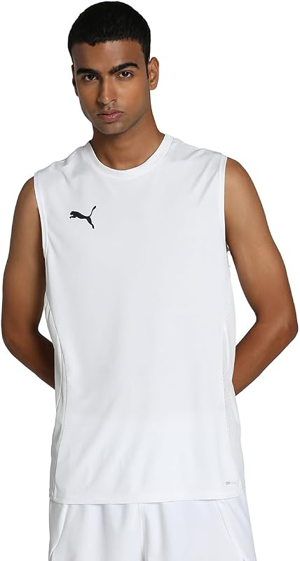 teamGOAL Sleeveless Jersey - Maglietta da Calcio Adulti Unisex, Puma White-Puma Black-Feather Gray,