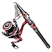 YONGZHI Fishing Poles with Spinning Reels Combos Telescopic Fishing Rod for Travel Saltwater Freshwater Fishing Bass Trout