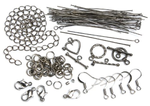 Cousin Jewelry Basics Starter Pack, Gunmetal, 145-Piece