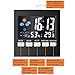 Samshow - Indoor Digital Thermometer - Weather Channel Thermometer, Temperature and Humidity Monitor with Alarm Clock, Time Date and Large Night Lighting LCD Screen Displaying,Battery Included