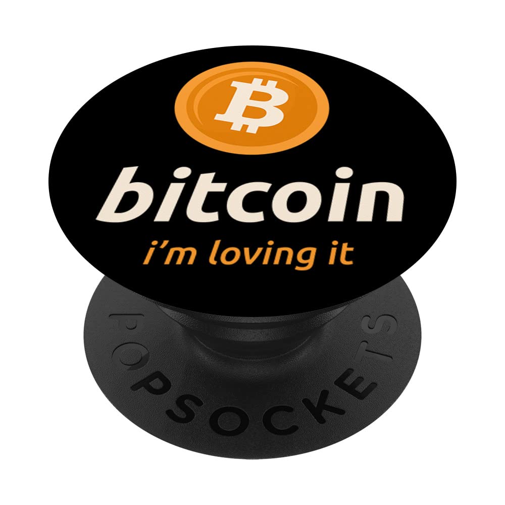 Funny Bitcoin I'm Loving It Cryptocurrency Future Money Meme PopSockets Swappable PopGrip