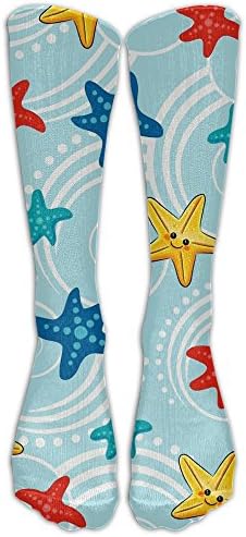 NC WUYQX Cute Starfish Girls Sports Crew Socks Novelty Gym Basketball Soccer Socks Long High Socks