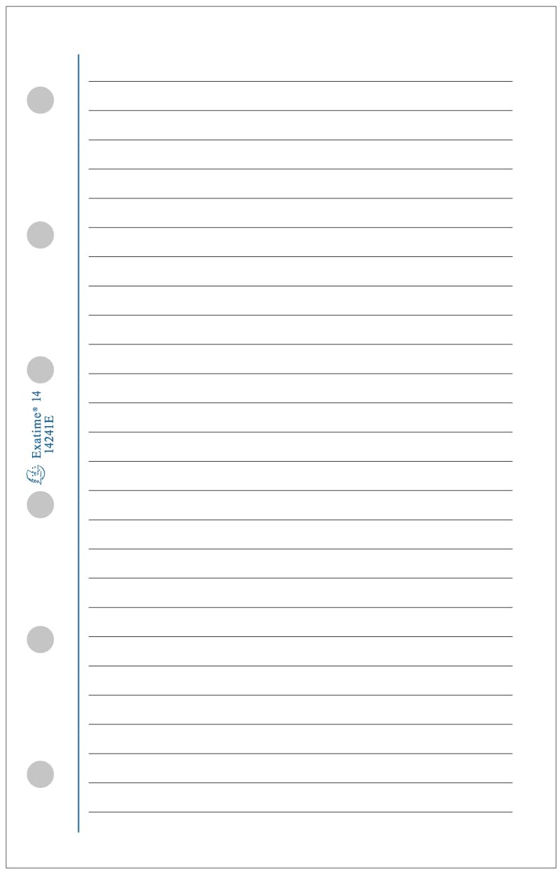 Exacompta – 282 – Refill for Exatime 21 Organiser 32 Sheets White Ruled Sheets White