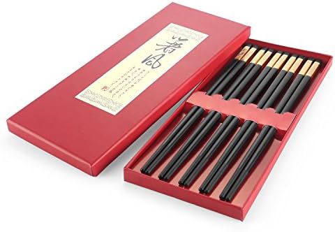 Chopsticks, Japanese Style, Anti-slip Design, Pack of 5 By AusKit - Gold