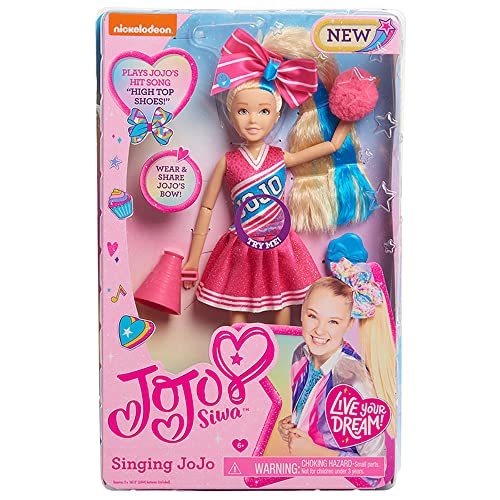JoJo Siwa 10 Inch Singing Doll, Sings High Top Shoes, Pink Cheerleading