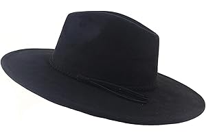 HYYSXBW Big Wide Brim Fedora Hats for Women Men Western Suede Hats Large Felt Panama Hat Rancher Hat