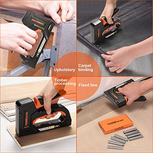 THINKWORK Staple Gun, Heavy Duty Staple Gun with Staples, 6 in 1 Manual