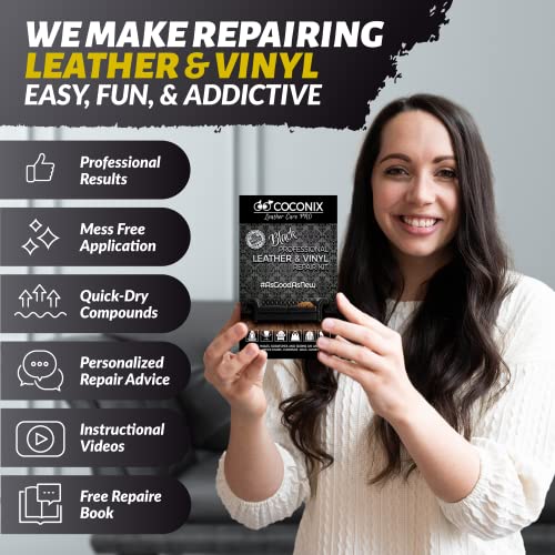 COCONIX Black Leather Repair Kits for Couches Vinyl & Upholstery