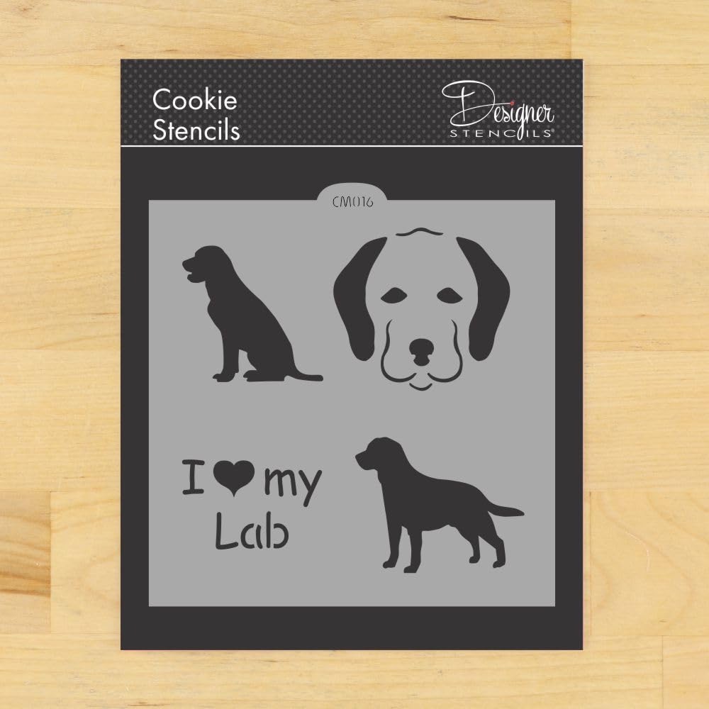 I Love My Lab Cookie and Craft Stencil CM016 by Designer Stencils