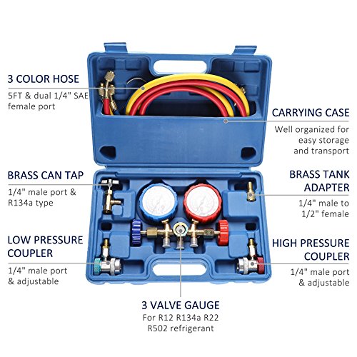 1 OrionMotorTech+Diagnostic+Manifold+Refrigerants+Adjustable